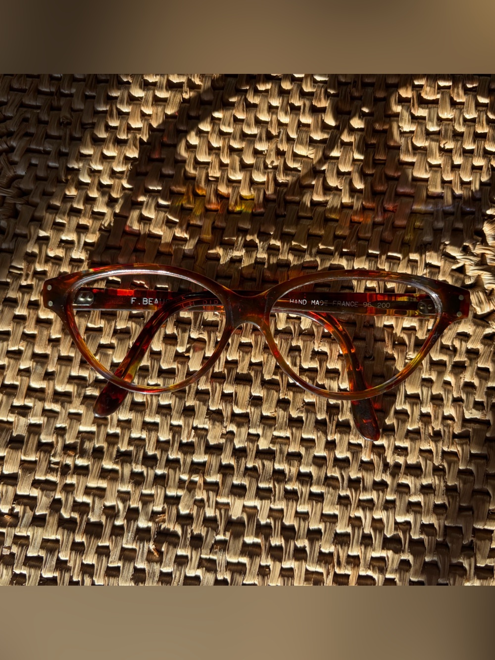 Vintage French Tortoiseshell Cat Eye Glasses Handmade